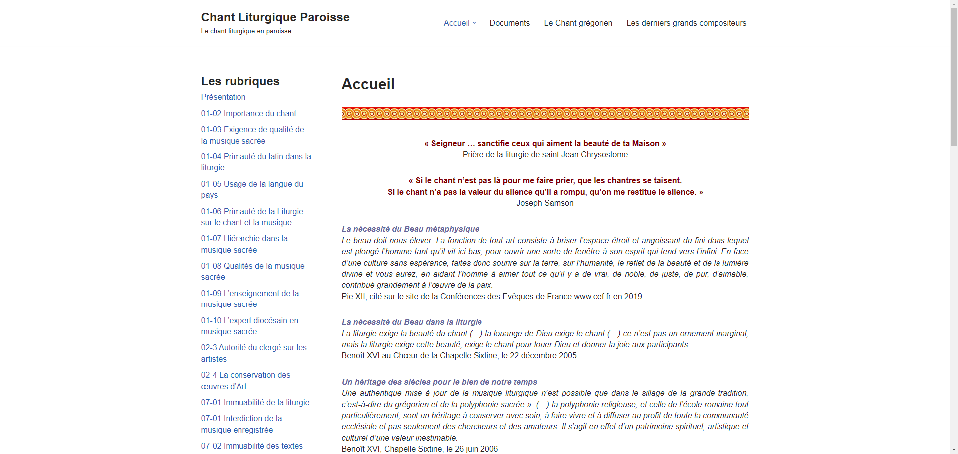 Chant liturgique paroisse | Le Chant Liturgique en Paroisse